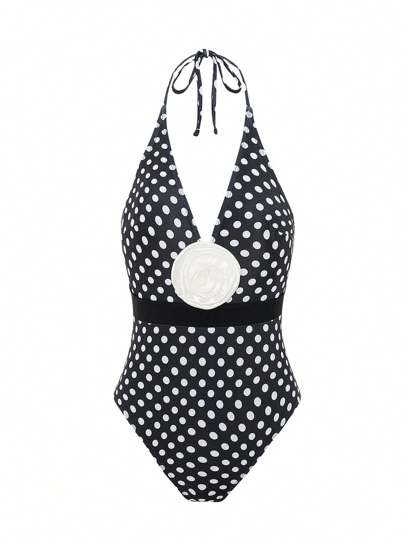 SHEIN Women's Summer Beach Holiday Elegant Tight Casual One-Piece Swimsuit, 2 Pieces Set - Image 4