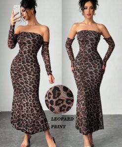 SHEIN Raffinéa Stylish Women's Slim Fitting Sexy Long Dress With Fish Tail Sleeve