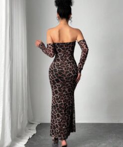 Alternative view of SHEIN Raffinéa Stylish Women's Slim Fitting Sexy Long Dress With Fish Tail Sleeve