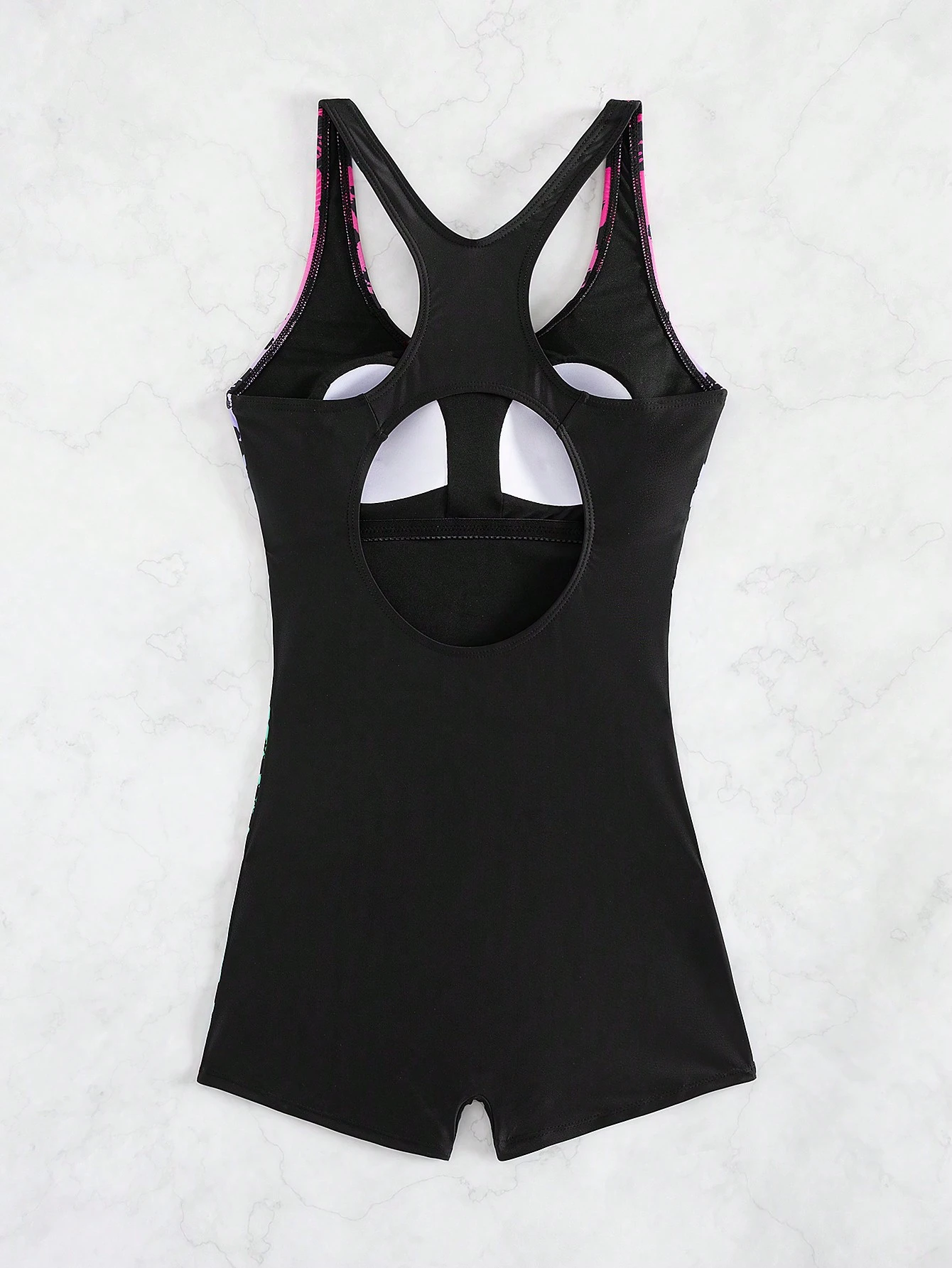 SHEIN Women's Sport Competitive Leopard Print Patchwork Backless Sexy - Image 3