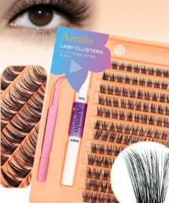 SHEIN Azenlo Cluster Lashes 144 Individual Lashes Clusters Eyelash Stem Lash Clusters With Applicator And Lash Bond And Seal Lash Extension Kit Mix 10-16mm Length C
