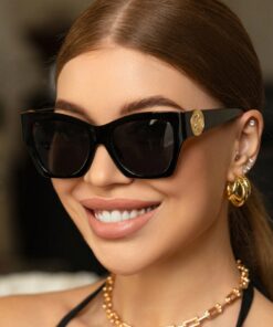 SHEIN Retro Square Large Frame Unisex Plastic Sunglasses #Black