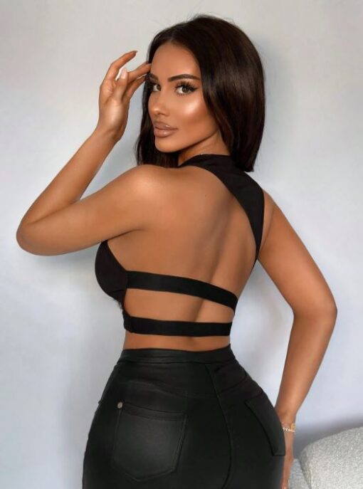 SHEIN SXY Women's Backless Web Tank Top For Summer