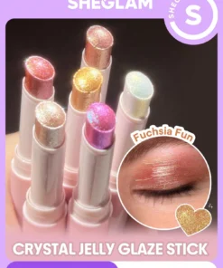 SHEGLAM Crystal Jelly Glaze Stick-Fuchsia Fun Multi-Use Single Eyeshadow Stick Glitter Shimmer Long-Lasting High Pigment