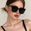 SHEIN Unisex Retro Square Large Frame Plastic Sunglasses, Classic Style For Outdoor