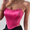 SHEIN Allurite Solid Hanky Hem Tube Top