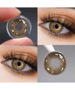 SHEIN 1 Pair Colored Contact Lenses, Including Brown, Gray & Designed Colored Contact Lenses, Suitable For Daily Wear & Dates, 1 Year Lifespan