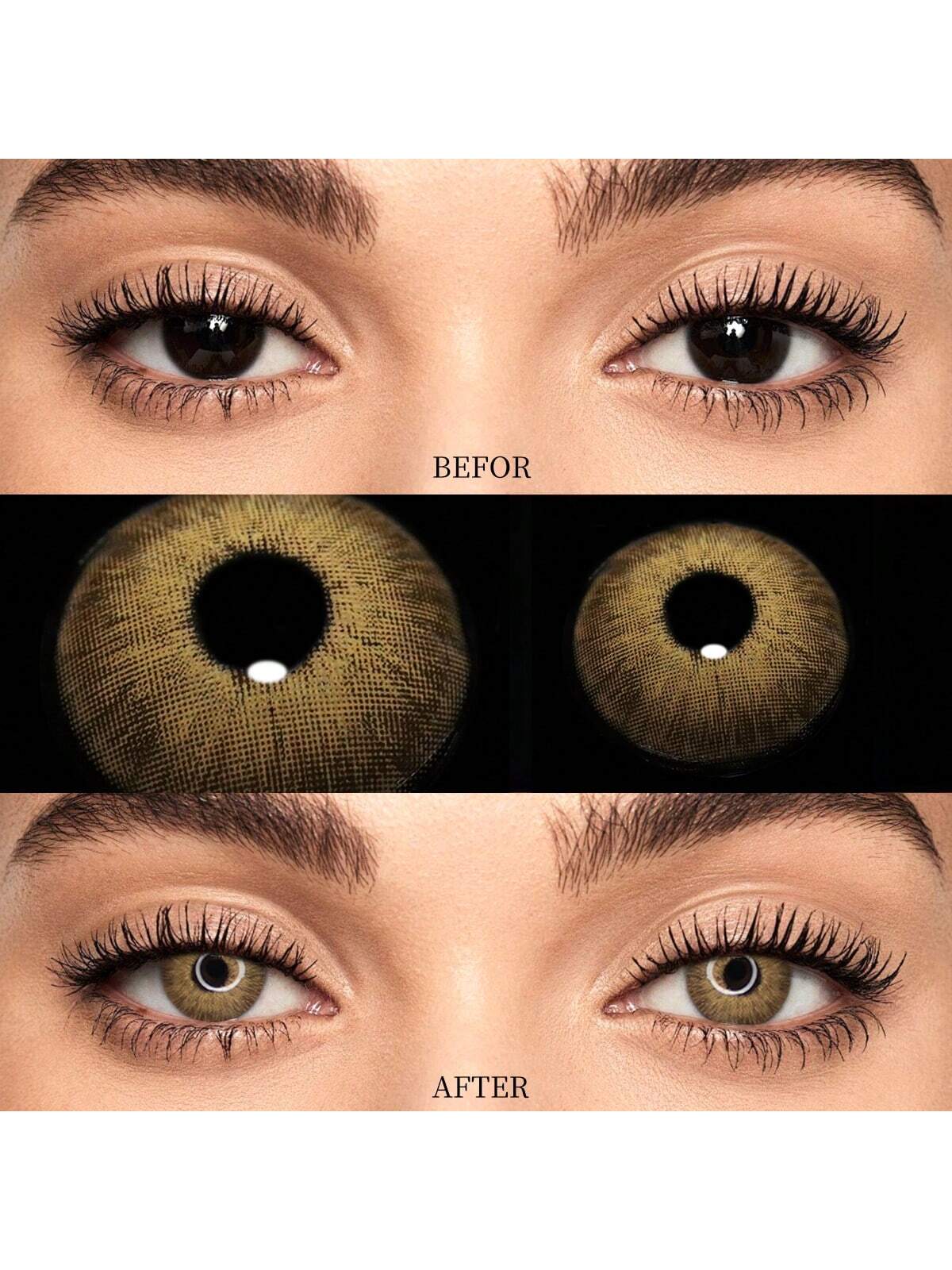 SHEIN 1 Pair Colored Contact Lenses, Including Brown, Gray & Designed Colored Contact Lenses, Suitable For Daily Wear & Dates, 1 Year Lifespan - Image 3