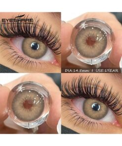 SHEIN EYESHARE 1 Pair Color Contact Lenses For Eyes Natural Look Yearly Use Lenses Brown Multicolored Contact Lens Gray Beauty Pupils, 14.5mm