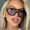 SHEIN 1pc Fashionable Unisex Asymmetrical Y2K Style Summer Beach Fashion Glasses