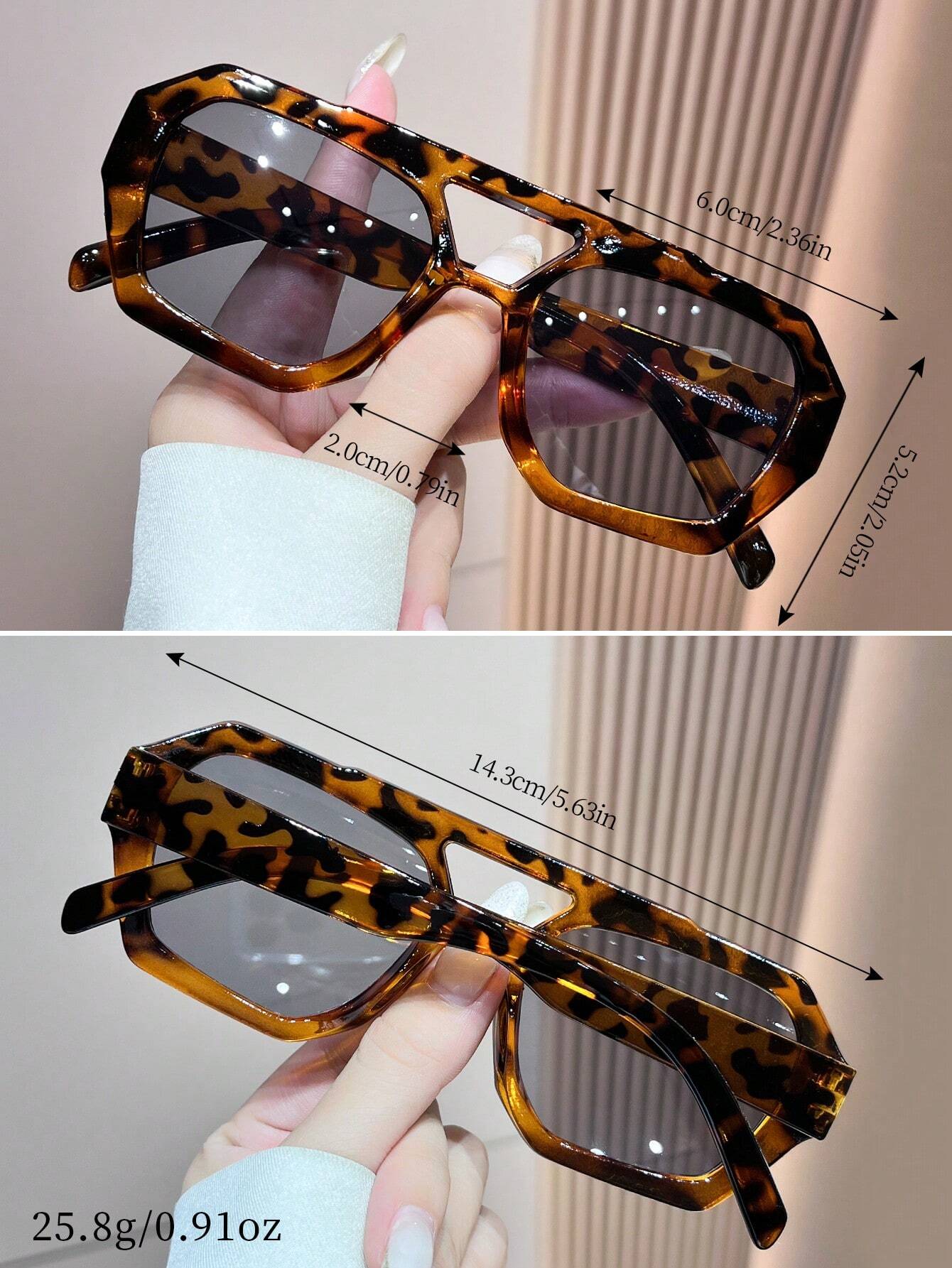 SHEIN 1pc Fashionable Unisex Asymmetrical Y2K Style Summer Beach Fashion Glasses - Image 4