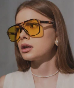 SHEIN 1pc Retro Round Y2K Bohemian Double-Beam Fashion Glasses, Student Street Style Decoration Glasses