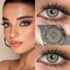 SHEIN 2 Pieces Gray Brown Color Contact Lenses Eye Makeup Soft Contact Lenses Annual Glasses Cosmetic Soft Lens