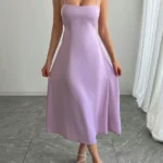 SHEIN DAZY Women's Elegant Sexy Crisscross Back Spaghetti Strap Dress Summer Prom Dress