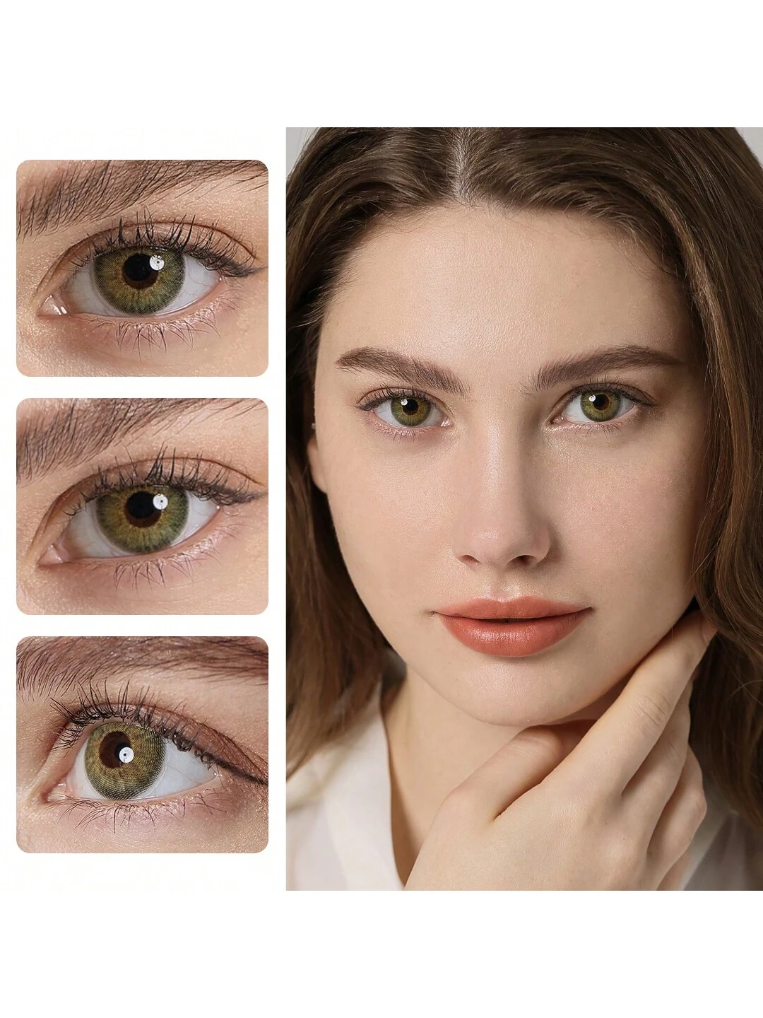 SHEIN Magister Color Contact Lenses For Eyes 1 Pair/2 Pcs 14mm Natural Lime Green - Image 4