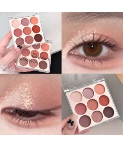 SHEIN SHAQINUO 9 Color Eyeshadow Palette, Earthy Tone Eyeshadows, Matte & Shimmer Textures, Easy To Apply