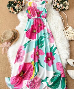 Alternative view of SHEIN LUNE Women Romantic Floral Print Dress With High Side Slit, Country Style