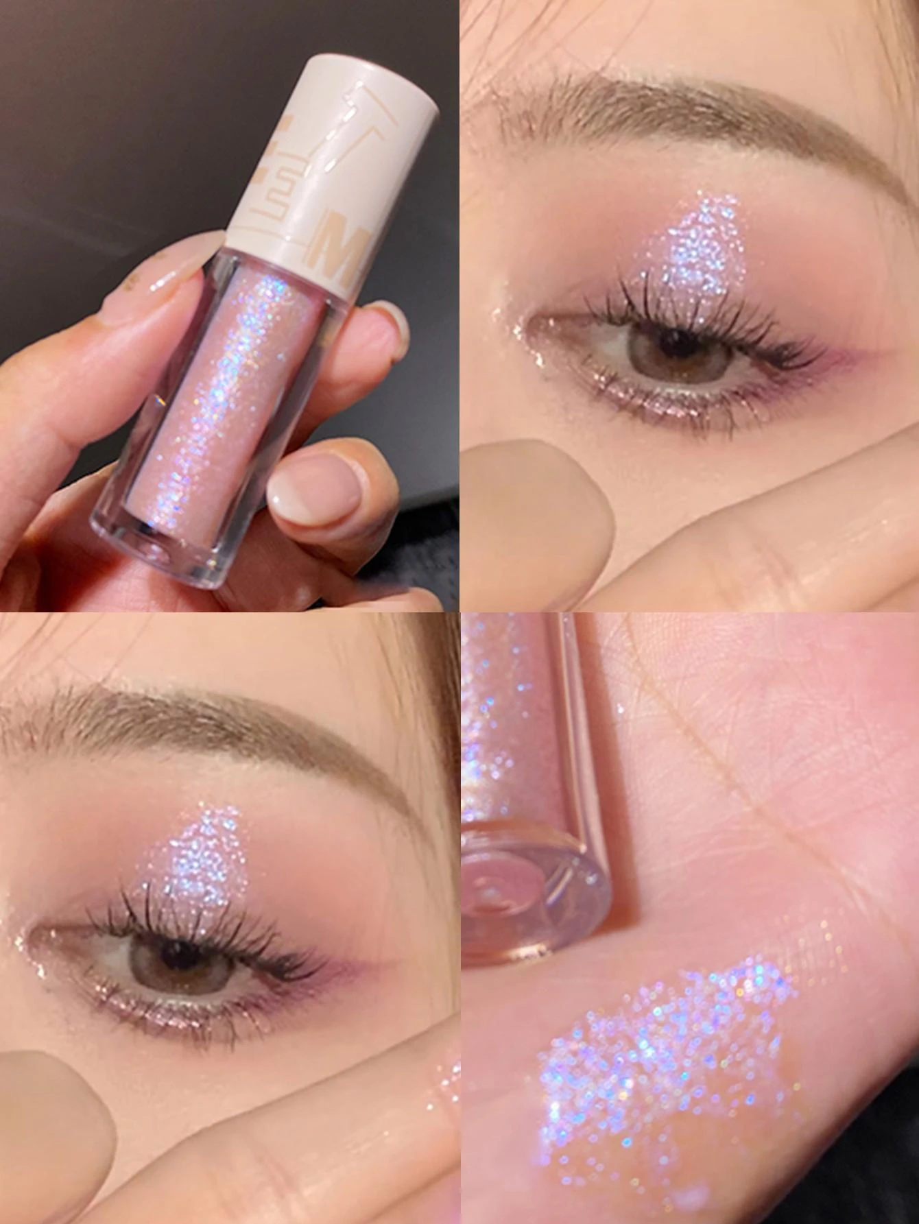 SHEIN Sweet mint Glitter Liquid Eyeshadow, Pearl Shine Eye Brightening Eye Shadow Long-Lasting Natural Waterproof Eye Makeup Stick - Image 2