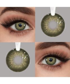 SHEIN 2 Pieces Gray Brown Color Contact Lenses Eye Makeup Soft Contact Lenses Annual Glasses Cosmetic Soft Lens
