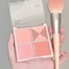 SHEIN Matte Blush Palette, 1Pc Long-Wearing Waterproof Facial Cheek Blusher Contour Face Makeup Product