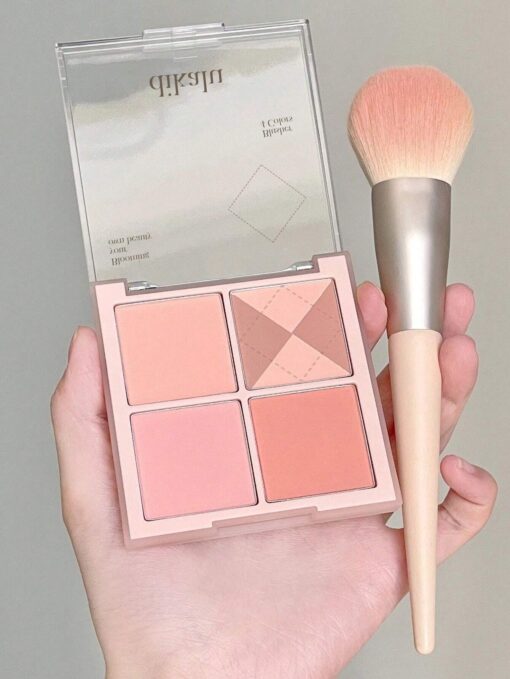 SHEIN Matte Blush Palette, 1Pc Long-Wearing Waterproof Facial Cheek Blusher Contour Face Makeup Product