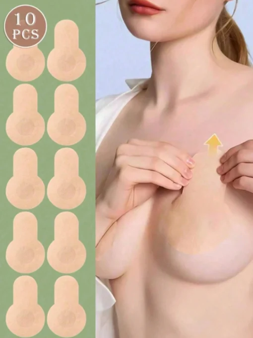 SHEIN 10/20pcs Disposable Breast Pads - Adhesive Lift Bra Petals, Invisible Lift Unsag Breathable Thin Non-Woven Nipple Covers For Women