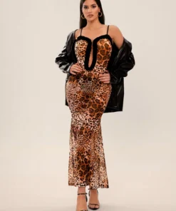 SHEIN SXY Fall Women Clothes;Holiday Party Dress;New Year Eve Dress;New Years Women Outfit;Leopard Skirt
