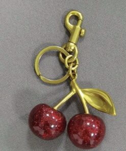 SHEIN 1pc Cherry Accent Stylish Keychain With Sparkling Resin Pendant Alloy Lobster Clasp For Women's