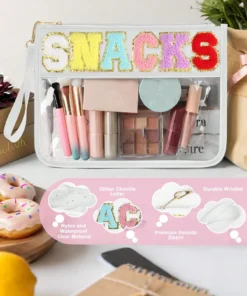 Alternative view of SHEIN Fashionable Snack Storage Bag, Outdoor Travel Cosmetic Bag, Portable Women's Clutch Bag Storage Bag #White