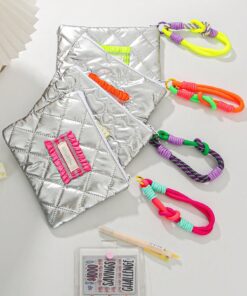 Alternative view of SHEIN 1 Piece Embroidery Heart Shape Coin Purse Quilted Coin Purse Portable Short Wallet #Orange