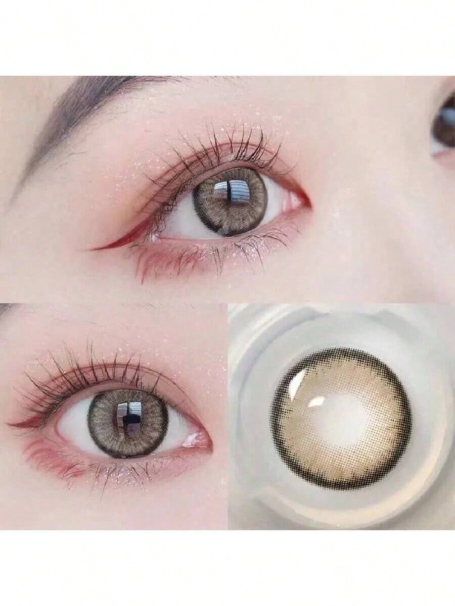 SHEIN A Pair Of Brown Contact Lenses With Rich Eyes With 14.5mm, Comfortable To Wear, Suitable For Daily Wear, With 40% Water Content, Breathable And Moisturized #Brown - Image 4