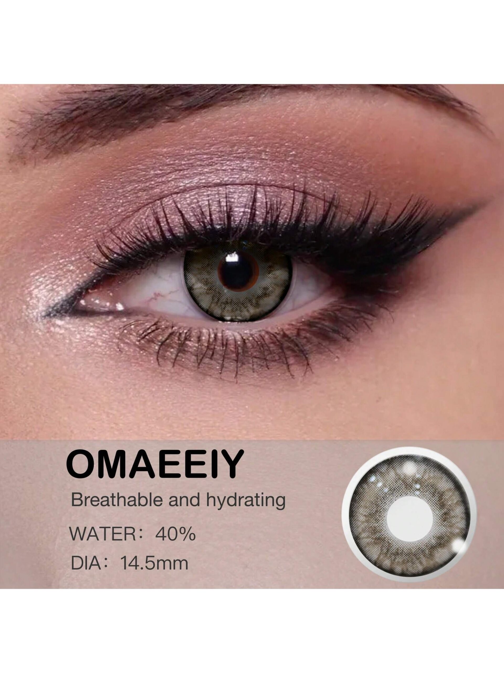 SHEIN A Pair Of Multi-Color Contact Lenses With 14.5mm Enlarged Eyes Are Comfortable To Wear, Suitable For Daily Wear, With 40% Water Content, Breathable And Moisturized #Rust Brown - Image 3