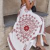 SHEIN Breezaya Women's Bohemian Style Placement Print Spaghetti Strap Backless Dress