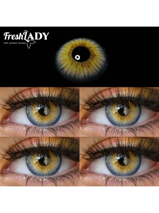 SHEIN FRESH LADY Random Color Giveaway Freshlady California Green 14.20mm Colored Contact Lenses 1 Year Disposable For Daily #Green