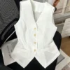 SHEIN Franclia Casual Solid Color Sleeveless Shirt, Summer