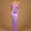 SHEIN Glamine Women's Dinner Party Romantic Sexy Elegant Mature Sling Lace Split Stitching Dinner Party Maxi Cami Dress