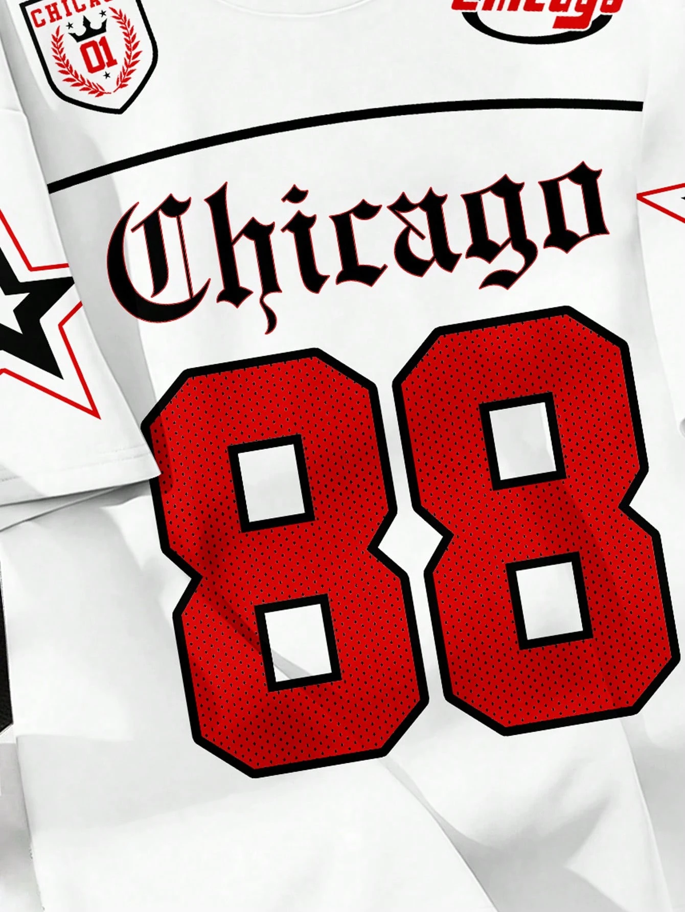 SHEIN EZwear Casual Minimalist Large Number Print Round Neck Short Sleeve Loose Women T-Shirt, Suitable For Summer - Image 3