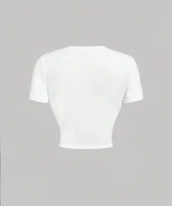 Alternative view of SHEIN MOD White Cropped Center Front Landscape Print Vacation T-Shirt