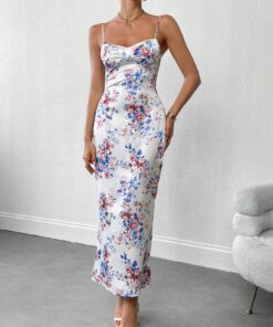 SHEIN Privé Women Floral Print Sleeveless Dress