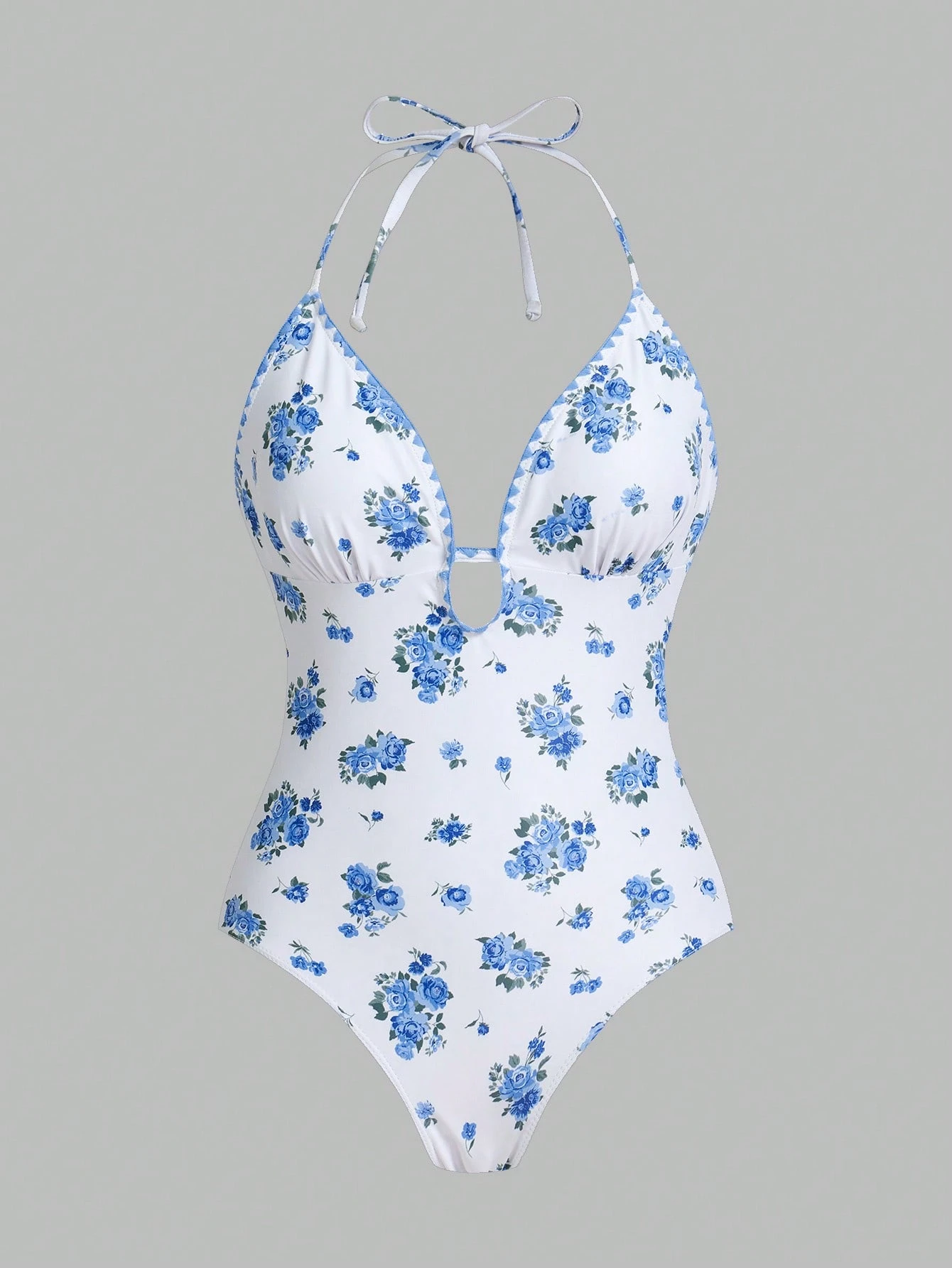 SHEIN Sweetra 1pc Women's Cute Ditsy Floral Print One-Piece Swimsuit, For Summer Beach Vacation