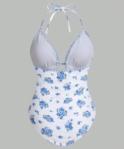 Alternative view of SHEIN Sweetra 1pc Women's Cute Ditsy Floral Print One-Piece Swimsuit, For Summer Beach Vacation