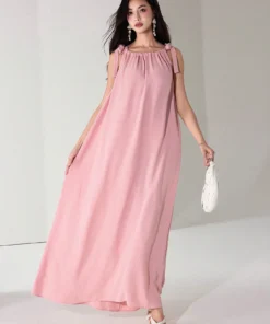 SHEIN Heiryn Casual Vacation Bow Decor Sleeveless Women's Dress