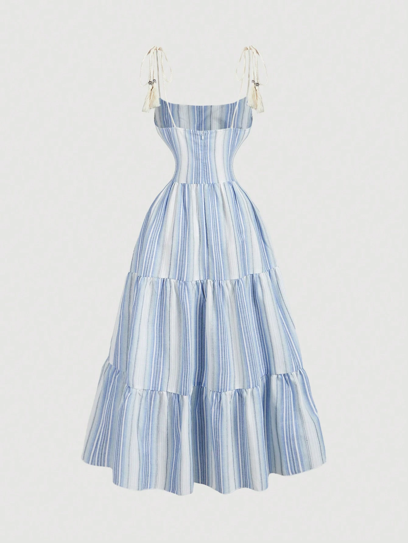 SHEIN MOD Striped Tie Bow Embellished Boho Holiday Dress - Image 3