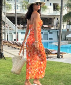 Alternative view of SHEIN Swim Women's Summer Ombre Starfish Print One-Piece Swimsuit With Beach Skir