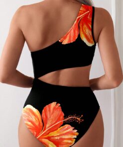 Alternative view of SHEIN Swim 1pc Women One-Piece Swimsuit, Asymmetric Shoulder