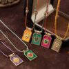 1Pc Boho-Chic Pendant Necklace With Heart Charm, Hand Woven Colored Rope