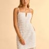 SHEIN CAJUNI Women's Short V-Neck Strap Tassel Sexy Suspender Fringe Dress