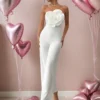 SHEIN Firerie Festival Valentine's Day New Elegant Romantic 3D Floral Jumpsuit