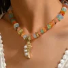 SHEIN 1pc Elegant & Fashionable Women's Summer Ocean Element Bohemian Jewelry Necklace