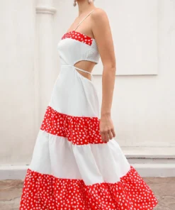 Alternative view of SHEIN Aveloria Rosie Elegant Chic Resort Colorblock Ditsy Floral Design Spaghetti Strap